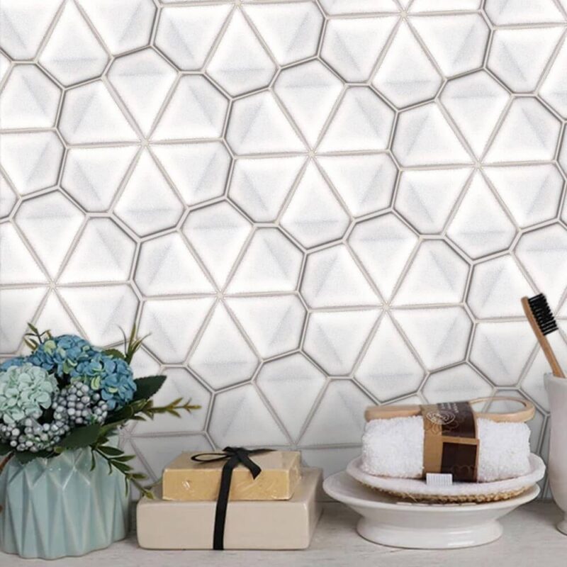 Crystal Glaze Diamond Shaped Bathroom Backsplash Kitchen Swimming Pool Mosaic Wall Tiles Sale