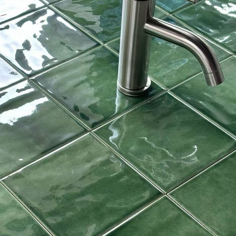 140x140mm Green Modern Classic Ceramic Bathroom Wall Tiles Mosaic Heat Insulation Antibacterial Firebrick Interior Walls Borders Accents 3