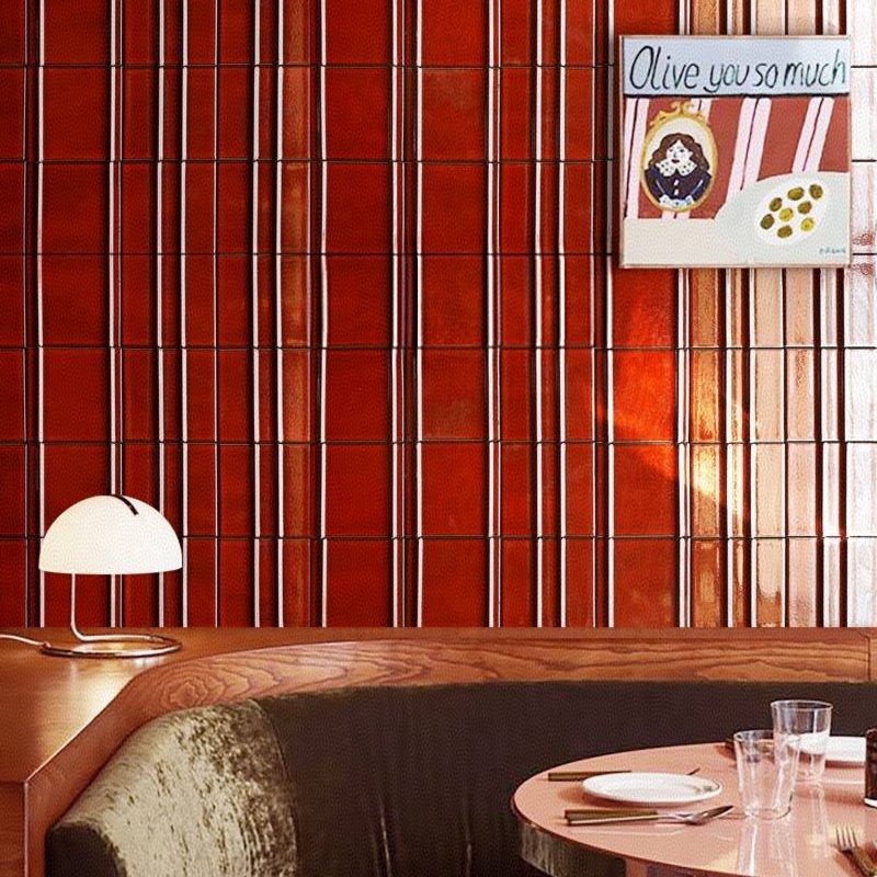 GROSSO-Mosaic Tile Supplier Glass Mosaic Tile Factory Outlet Price 25 150x150 High Quality Luxury Glazed Red Glossy Surface Ceramic Subway Tile for Wall Decoration Villa Hotel Project 3