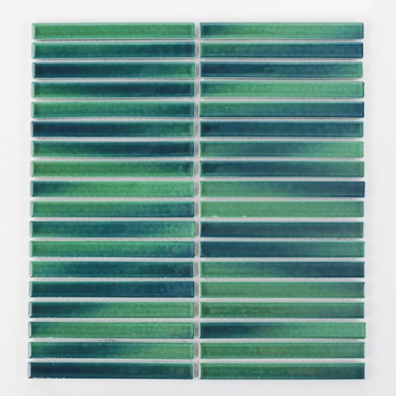 15x145mm Dark Green Mosaic Tiles Wholesaler 4
