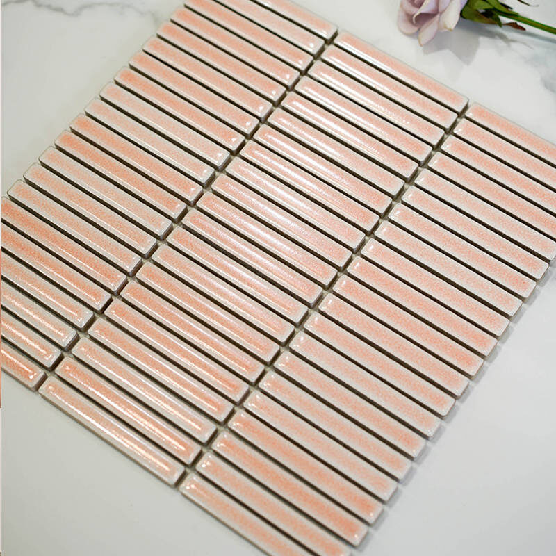 Pink Finger Strip Mosaic Tile