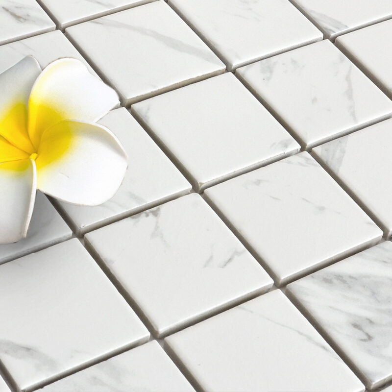 White Porcelain Square Mosaic Tile