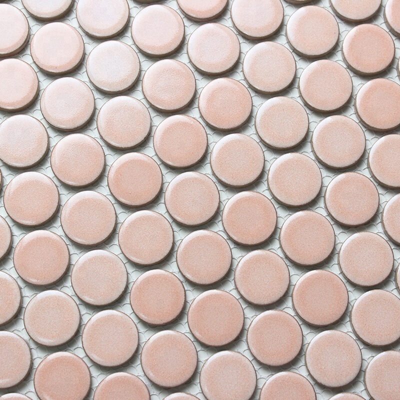 pink round shape ceramic mosaic tile
