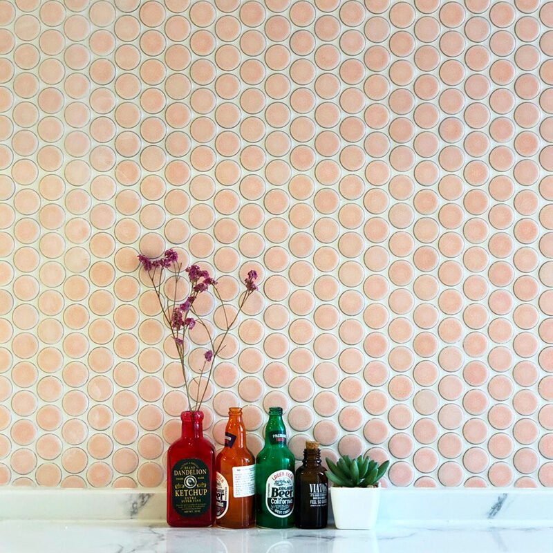 Decorative Metallic Aluminum Pink Brushed Stainless Steel Mosaic