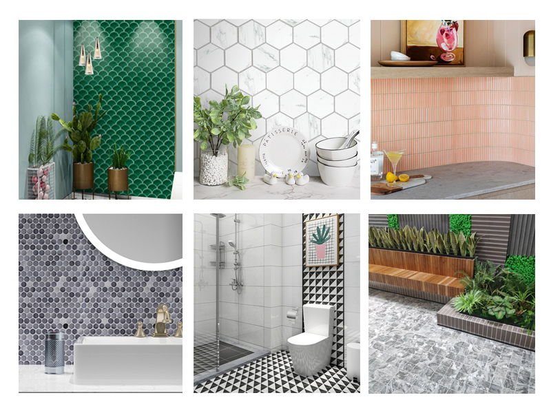 Our Glass Mosaic Marble Mosaic Recycled Glass Mosaic Porcelain Mosaic Waterjet Tiles Application Scenario-Mosaic