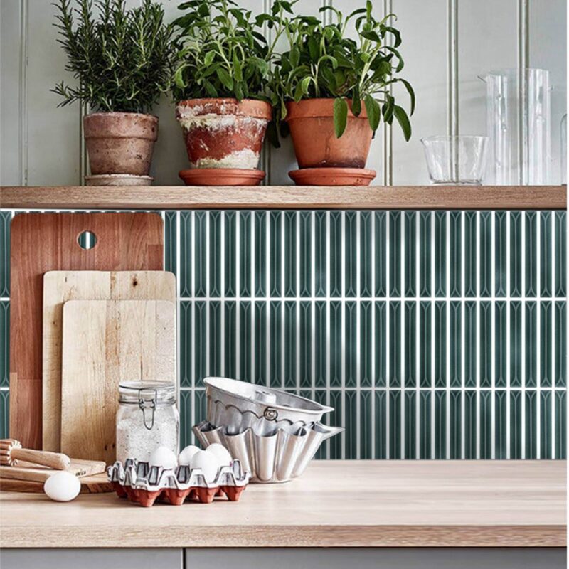 22x145mm 3D Ceramic Mosaic Bathrooom Hotel Interior Wall Kitchen Backsplash Strip Mosaic Tiles