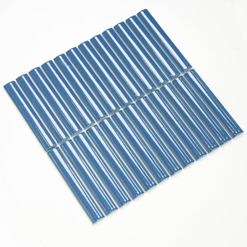 22x145mm 3D Semicircle Blue Glaze Mosaic tile High-Precision indoor hotel villa bathroom background wall tiles Wholesale Pice 4 22x145mm 3D Semicircle Blue Glaze Mosaic tile High Precision indoor hotel villa bathroom background wall tiles Wholesale Pice 2