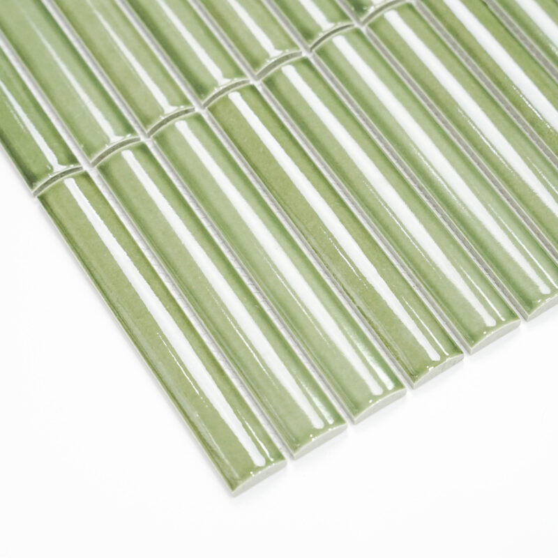 22x145mm 3D Semicircle Grass Green Glaze Mosaic tile High-Precision indoor hotel villa bathroom background wall tiles Pice 5 22x145mm 3D Semicircle Grass Green Glaze Mosaic tile High Precision indoor hotel villa bathroom background wall tiles Pice 3