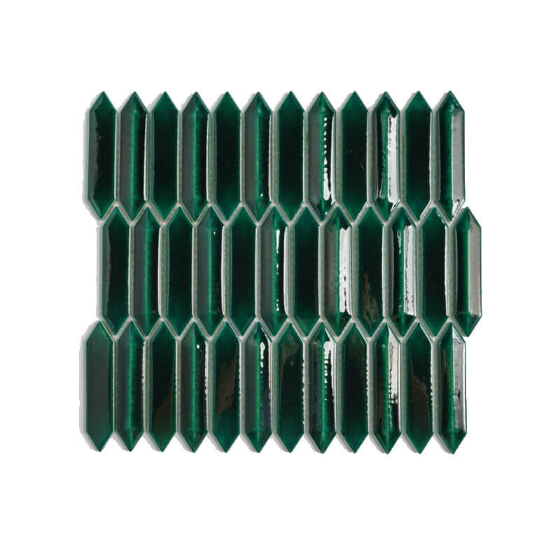 Green 3D Hexagon Mosaic Tiles