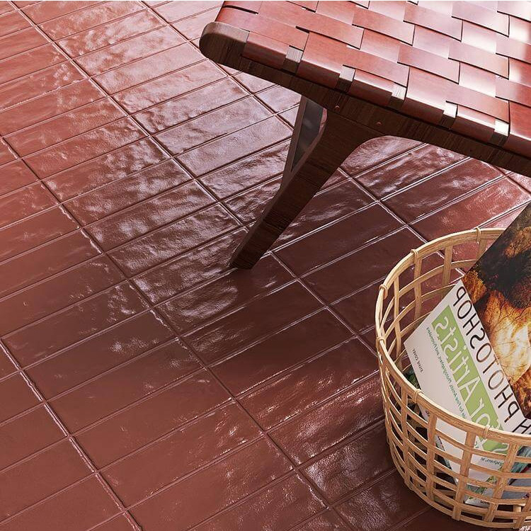 3D Retro Red Pearly Lustre Glaze Tile High-Precision indoor Hotel villa bathroom background Wall Mosaic Tiles Factory 5 3D Retro Red Pearly Lustre Glaze Tile High-Precision indoor Hotel villa bathroom background Wall Mosaic Tiles Factory - Image 5