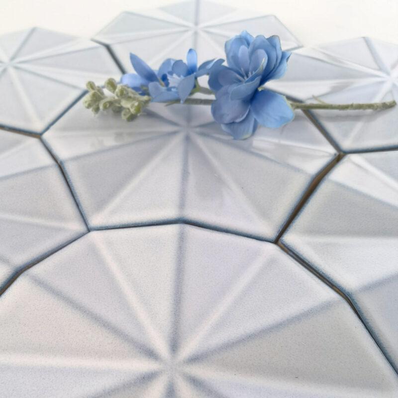 3D Design White Handwork Bathroom Hexagon Mosaic Tile 7 3D龙驹六角 1