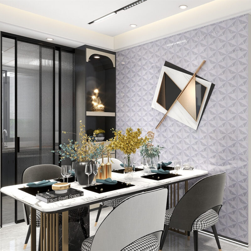 3D Design White Handwork Bathroom Hexagon Mosaic Tile 8 3D龙驹六角 5