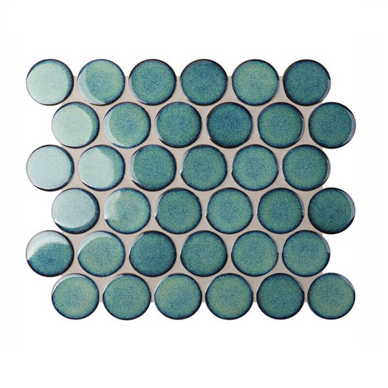 ceramic large penny mosaic tile