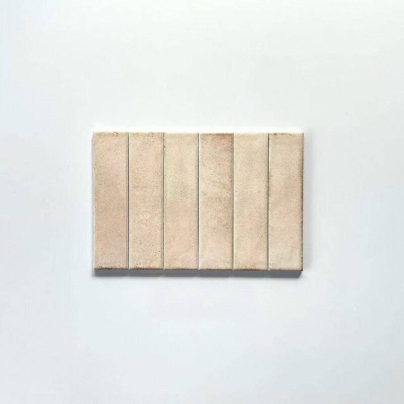 50x200mm Beige Glazed 3D handcrafted tiles high end villa hotel living room hall kitchen bathroom background wall tiles 1