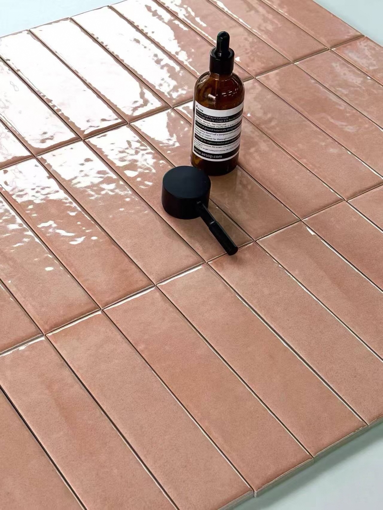 50x200mm Pink Glazed 3D handcrafted tiles, high-end villa hotel living room, hall, kitchen, bathroom background wall mosaics 2 50x200mm Pink Glazed 3D handcrafted tiles, high-end villa hotel living room, hall, kitchen, bathroom background wall mosaics - Image 2