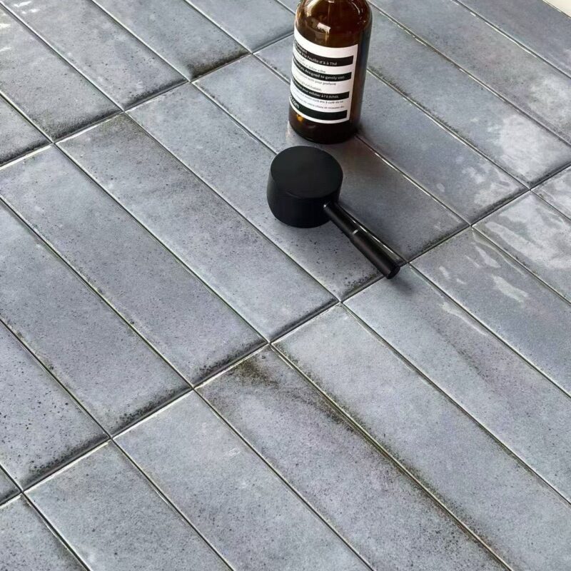 GROSSO-Mosaic Tile Supplier Glass Mosaic Tile Factory Outlet Price 29 50x200mm Vintage Blue Glazed 3D handcrafted tiles high end villa hotel living room hall kitchen bathroom background wall tiles 2