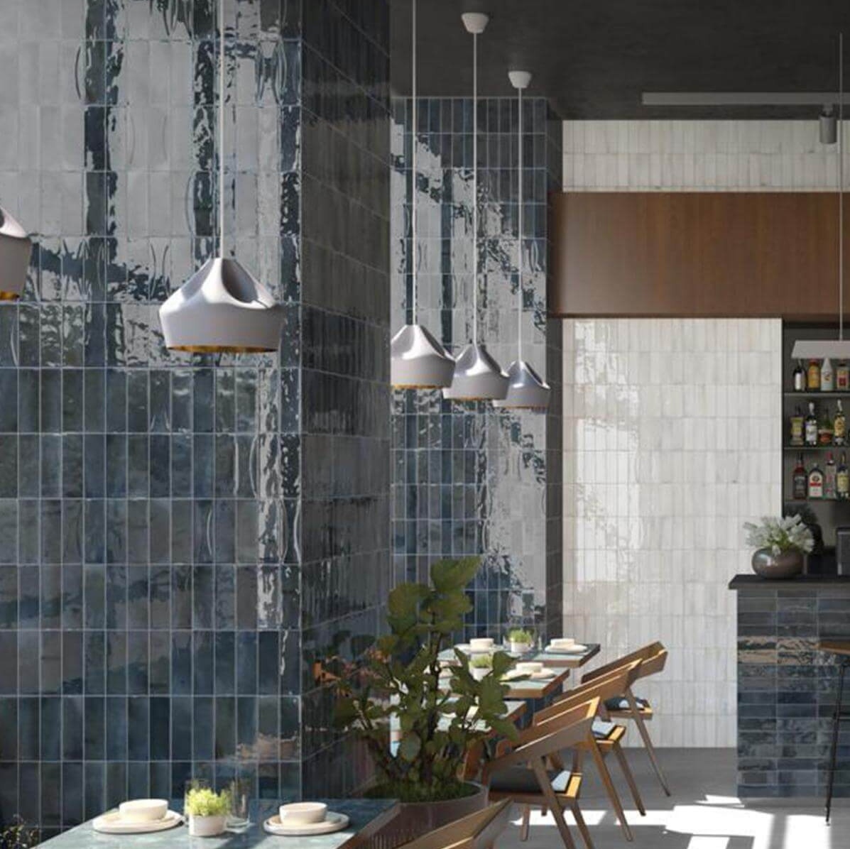 58x243 Retro Blue Glass Porcelain Tile indoor Hotel villa bathroom Background Ceramic Wall Tiles Factory 2 58x243 Retro Blue Glass Porcelain Tile indoor Hotel villa bathroom Background Ceramic Wall Tiles Factory - Image 2