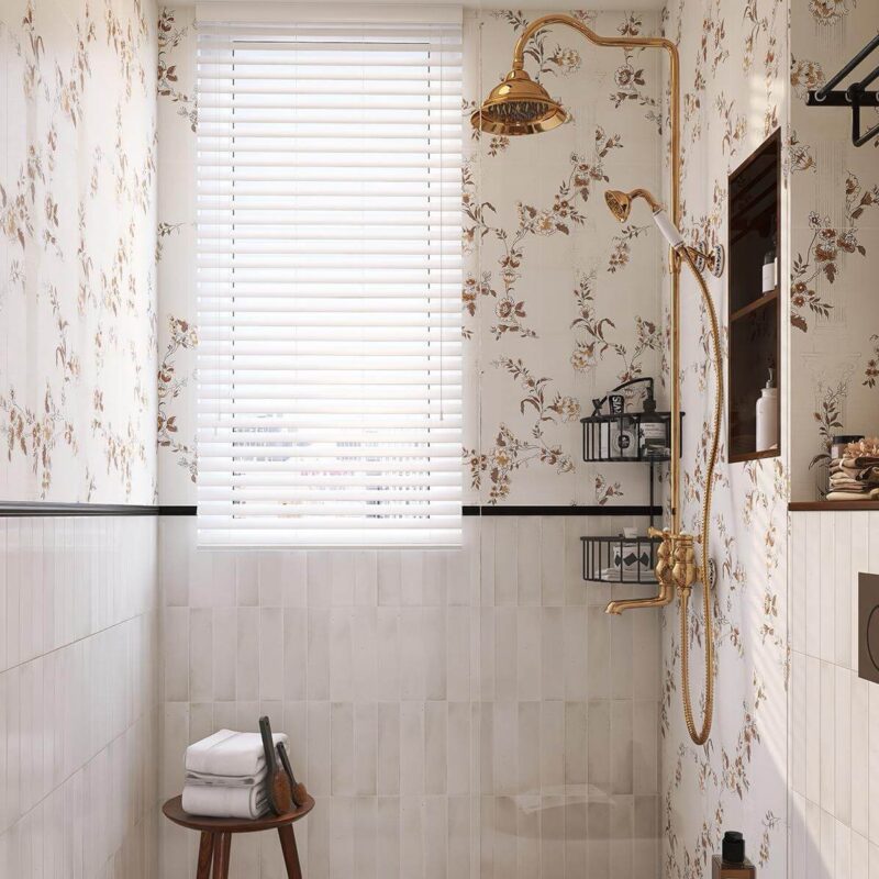 58x243Retro White Glass Porcelain Tile indoor Hotel villa bathroom Background Ceramic Wall Tiles Factory 3