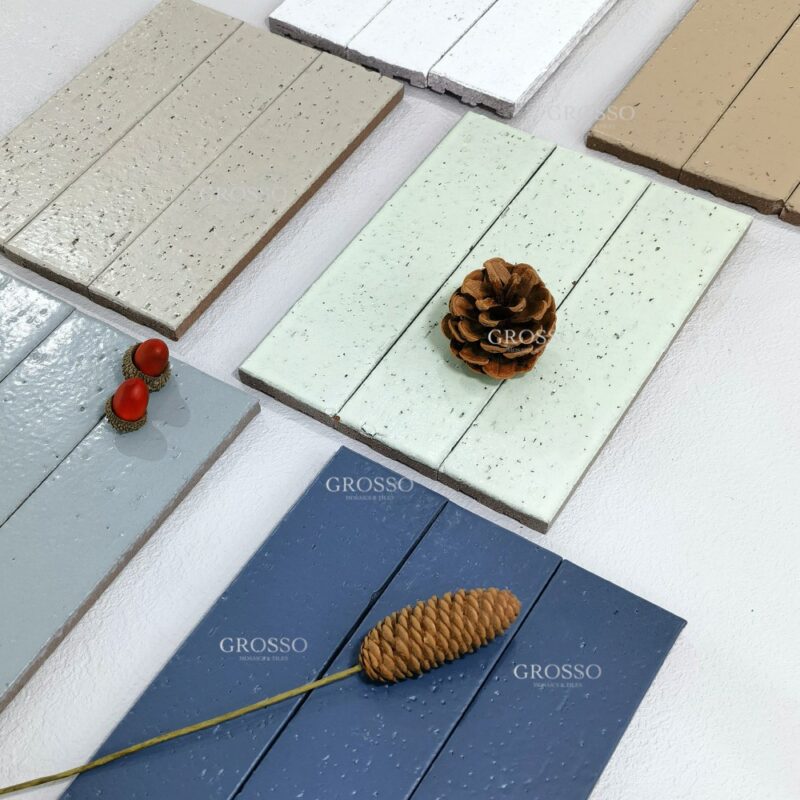 60x240mm Matte Colorful Handmade Mosaic Tile Interior Kitchen Bathroom Latest Design Wall