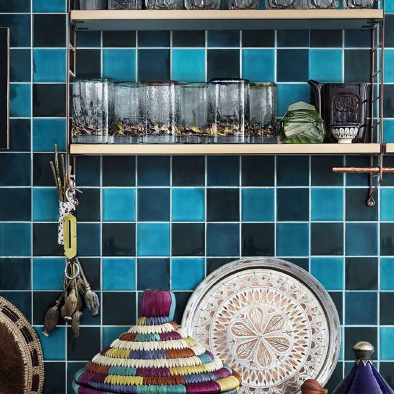 97x97mm Blue Glazed Mosaic Tile Lnterior Bathroom Backsplash Wall Tiles Factory Wholesale