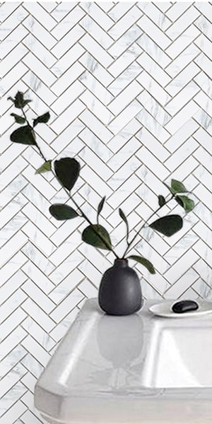 White Porcelain Humanoid Mosaic Tile