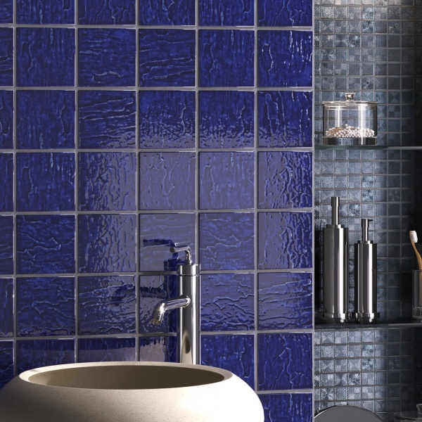 Blue Pool ceramic Mosaic tile Indoor hotel bathroom shower wall tile supplier