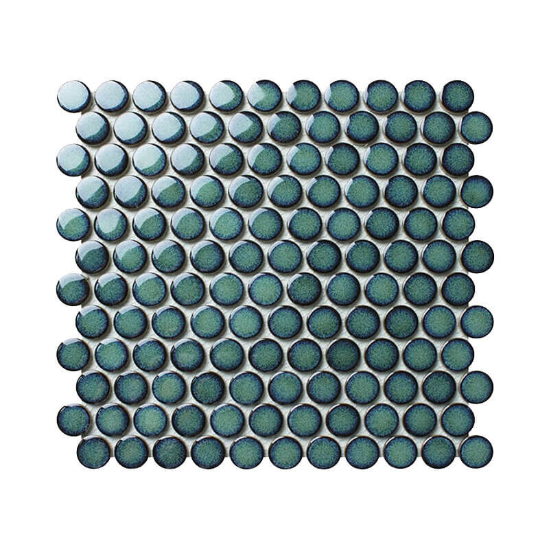 Navy Blue Round Mosaic Wall Tile