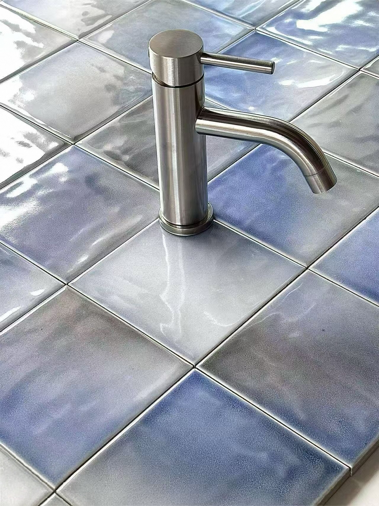 Blue&whiteModern Classic Ceramic Bathroom Wall Tiles Mosaic Heat Insulation Antibacterial Firebrick Interior Walls Borders Accents 3 Blue&whiteModern Classic Ceramic Bathroom Wall Tiles Mosaic Heat Insulation Antibacterial Firebrick Interior Walls Borders Accents - Image 3