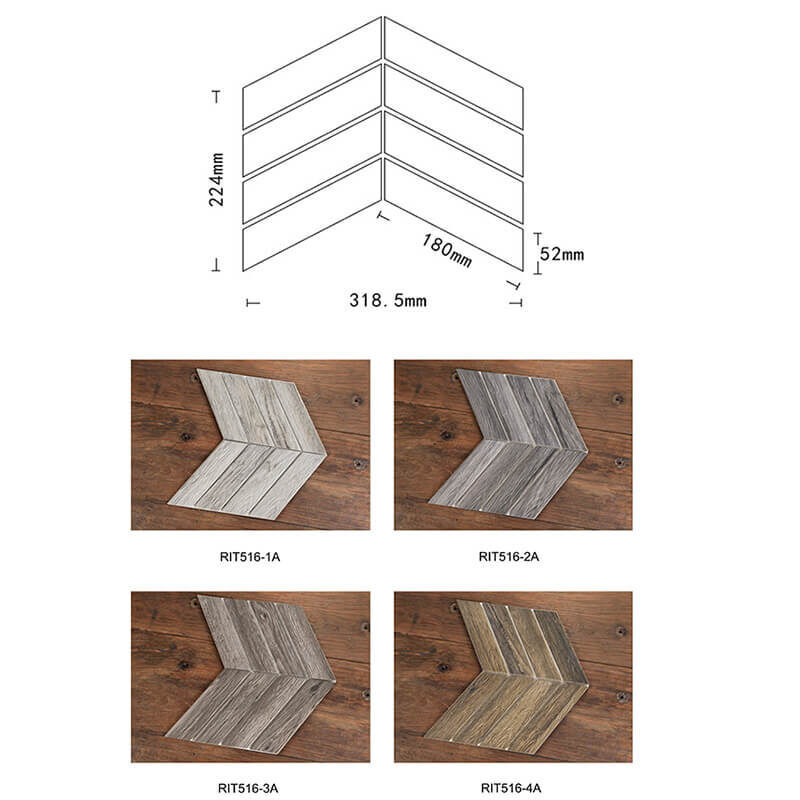 Composite Wood Grain Strip Solid Wood Tile Style Humanoid Wooden Mosaic