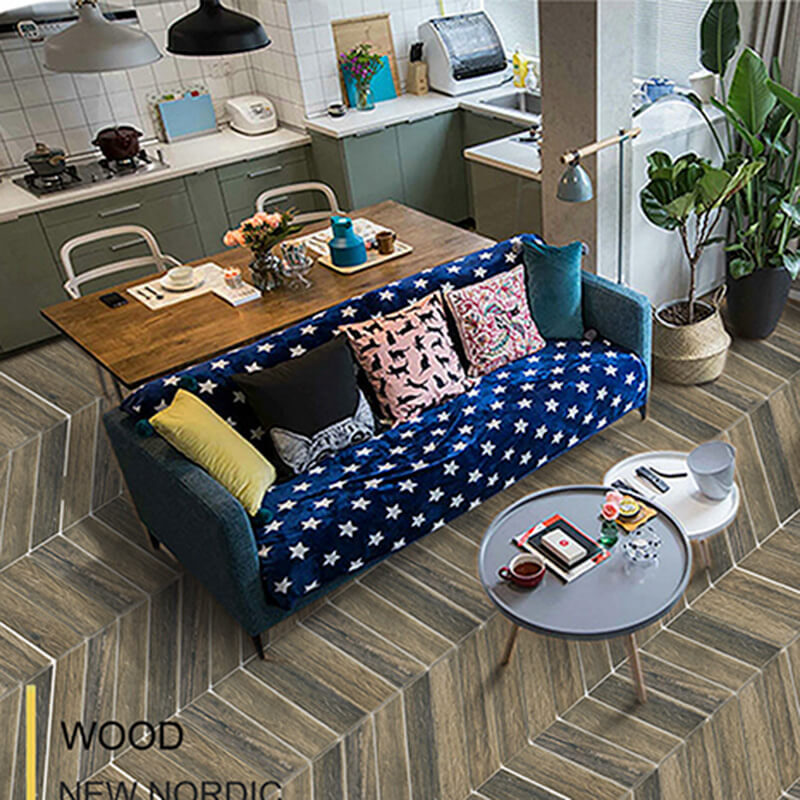 Composite Wood Grain Strip Solid Wood Tile Style Wooden Mosaic for Interior Decoration