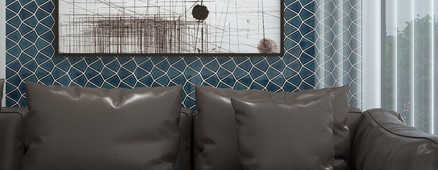 Crystal Glazed Diamond Shape Porcelain Mosaic