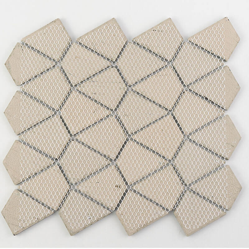 Natural Blue Diamond Flower Pattern Ceramic Irregular Shape Crystal Glazed Mosaic Tile 32 Factory Price Modern Euro Diamond Shape Glossy Glazed Porcelain Irregular Mosaic Tiles For Hotel Restaurant Backsplash Wall