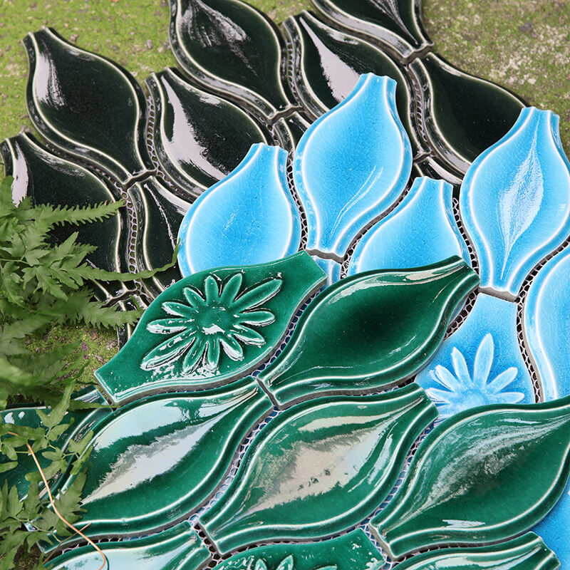 Gourd Handmade Mosaic Tile Stick Wall Tiles for Backsplash Kitchen Bathroom Toilet Hotel