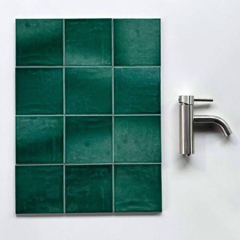 Green Modern Classic Ceramic Bathroom Wall Tiles Mosaic Heat Insulation Antibacterial Firebrick Interior Walls Borders Accents 2