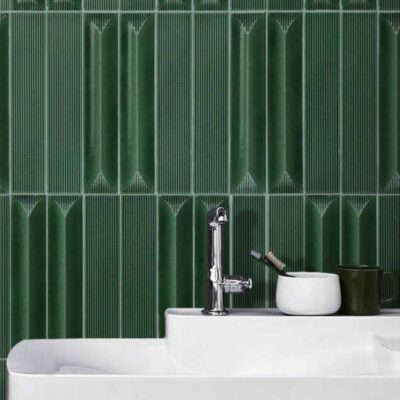 Green Tiles interior wall decoration kitchen and bathroom background 3D glazed tiles for living room