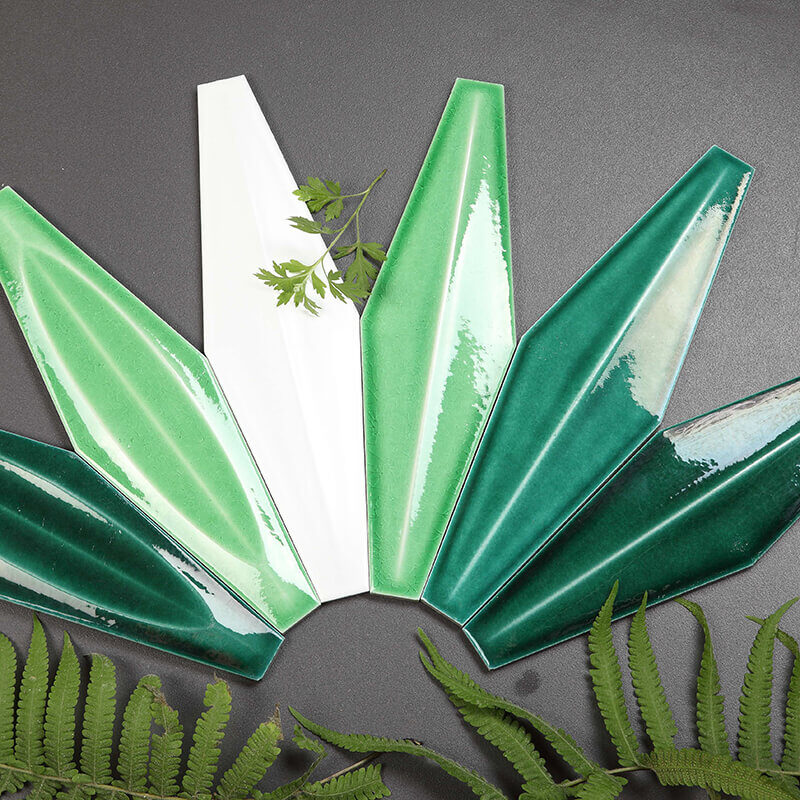 Wholesale Price Handmade Brick Green Hexagonal Mosaic Tile 33 Handmade brick Mosaic hexagon Shape Green Color Ceramic Background Mosaic Tile