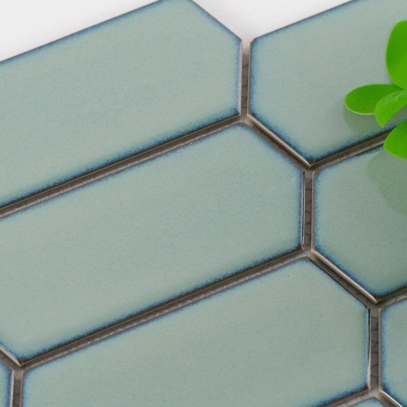 Hexagon Shape Marble With Glass Mosaic Wall Bathroom Tile