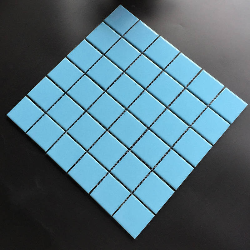 Hot Sale Glazed Mosaic Mixed Blue Square Mosaic Tile Outdoor Swimming Pool Mosaic 16 Blue Square Mosaic Pool Tile