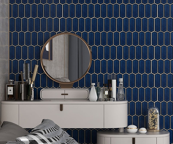 Hot selling Glazed Crystal Glass Hexagon Mosaic Tile Crystal mosaic hexagon tiles backplash for kitchen