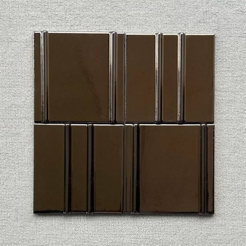 Metal 150150mm Square Glazed Porcelain Wall Tile Bathroom Kitchen Backsplash Restaurant Factory 1
