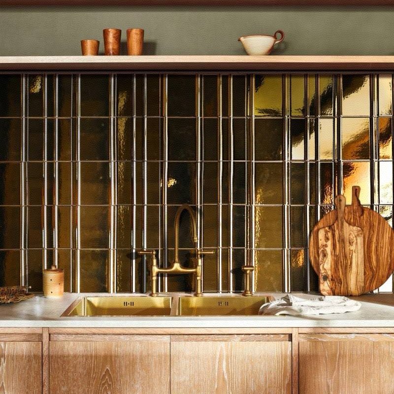 GROSSO-Mosaic Tile Supplier Glass Mosaic Tile Factory Outlet Price 27 Metal 150150mm Square Glazed Porcelain Wall Tile Bathroom Kitchen Backsplash Restaurant Factory 2