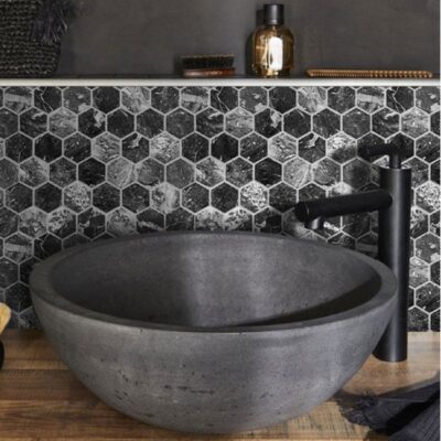Photo inspiration: Picture Idea: Modern Black Marble Inkjet Ceramic Mosaic Tile Lnterior Bathroom