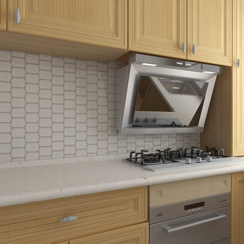 Modern Kitchen Backsplash Wall Design Malachite Green Glazed mosaic tile