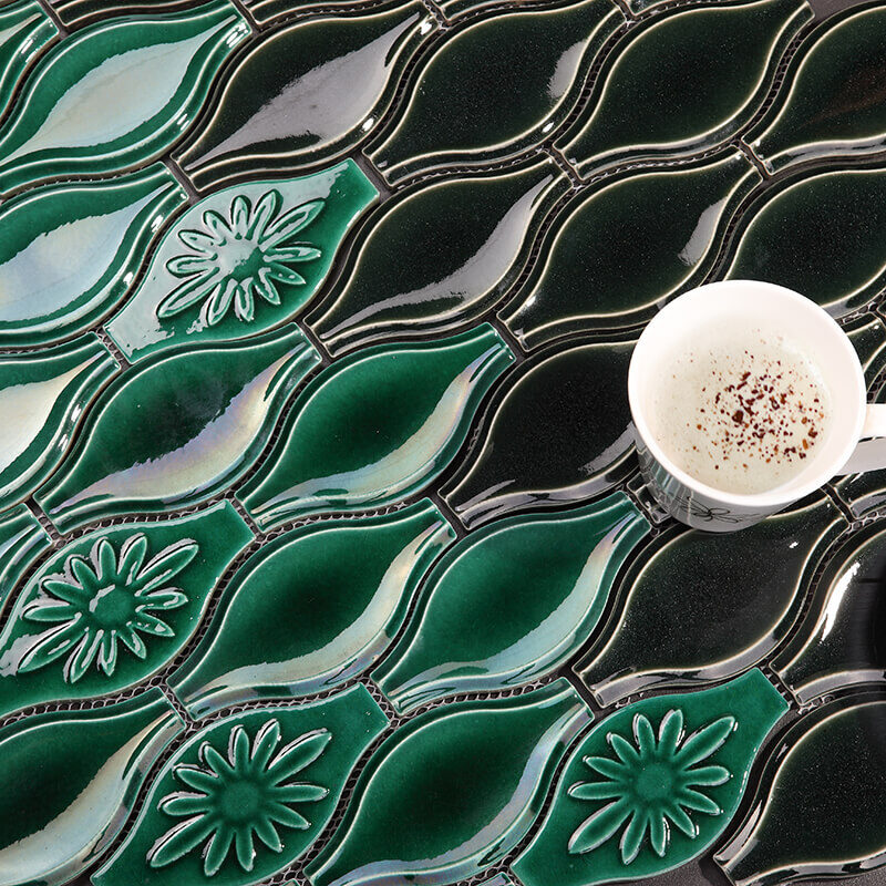 New Design Gourd Handmade Tile Shape Glass Mosaic for Indoor Wall