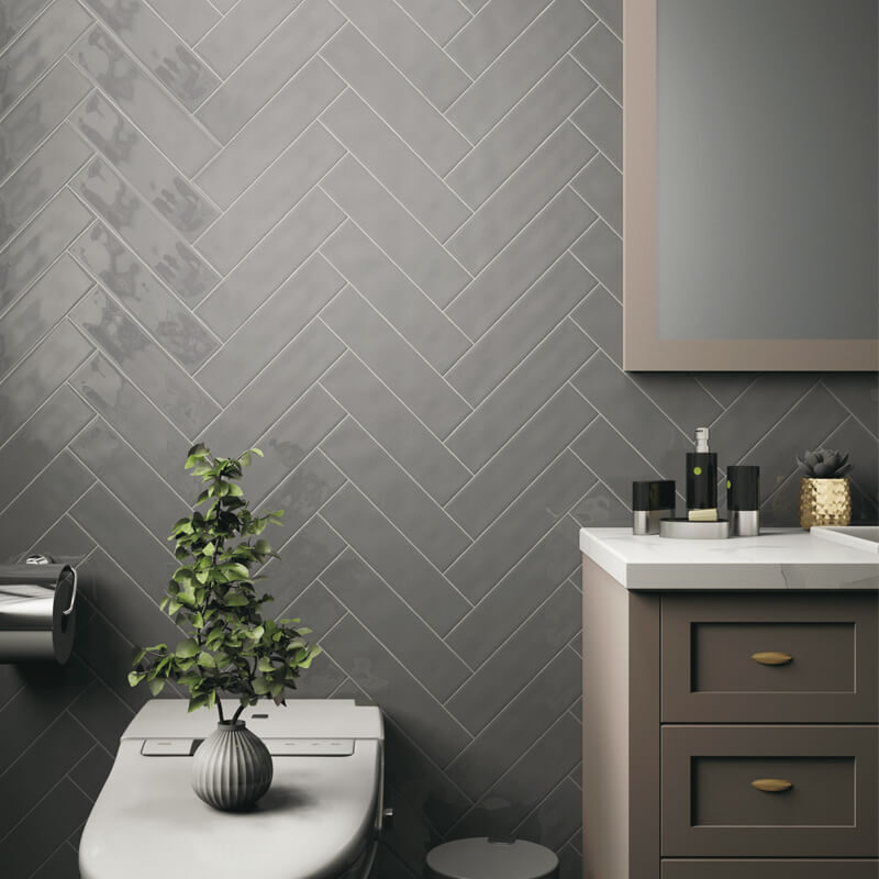 Polished Straight Edge Wave Mosaic Surface Ceramic Wall Tile