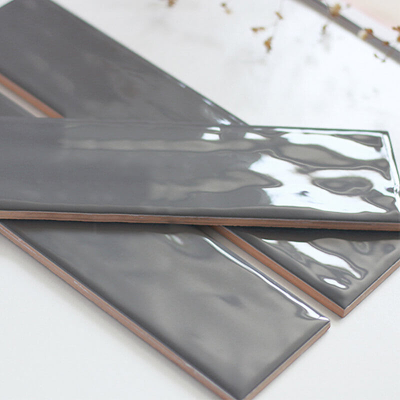 Polished Straight Edge Wave Mosaic Surface Ceramic Wall Tile Bathroom Kitchen