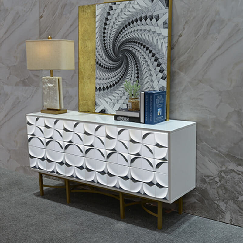 Popular three dimensional background wall porch white sand beige marble mosaic