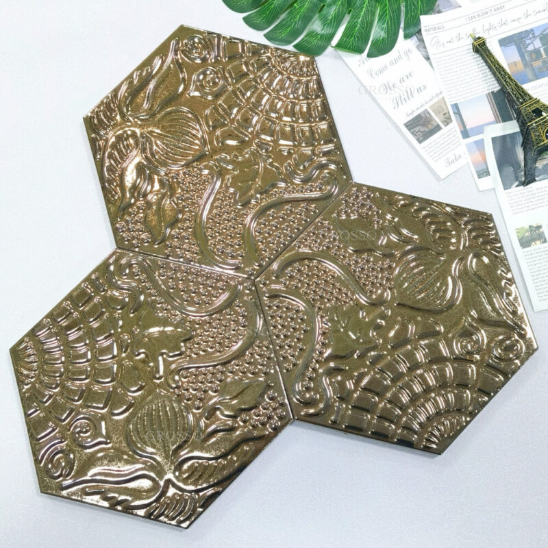 3D Design 184x211mm Handmade tile kitchen Bathroom Backsplash wall Hexagon Mosaic Tile 10 Porto 10