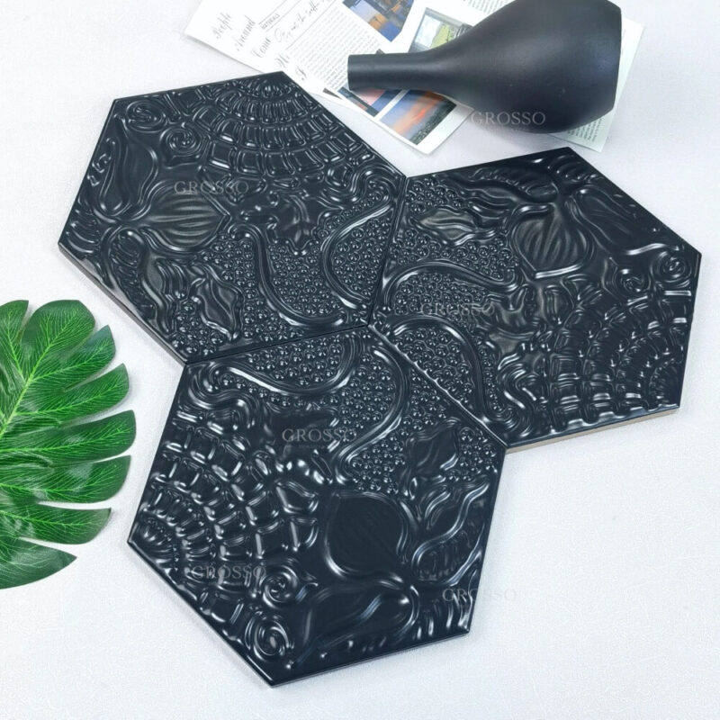 3D Design 184x211mm Handmade tile kitchen Bathroom Backsplash wall Hexagon Mosaic Tile 9 Porto 15