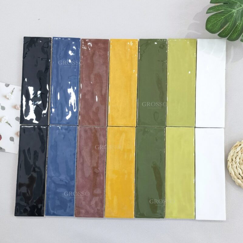 Reims Collection 65x200mm Colorful Handmade Mosaic Tile Interior Kitchen Bathroom Latest Design Wall